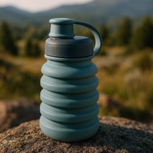 Collapsible Silicone Water Bottle with Leak Proof Lid for Outdoor Adventures
