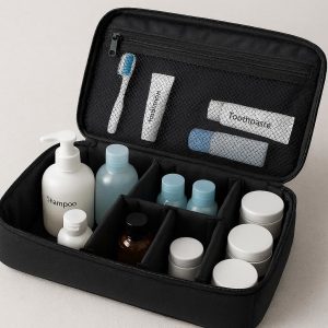 Family Size Travel Toiletry Bag with Dividers for Group Travel